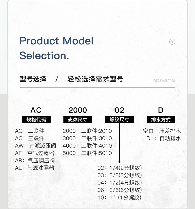 德力西AC2000-02氣源處理器 日本S型氣源處理元件 油水分離器減壓閥 空壓機空氣過濾器三聯(lián)件