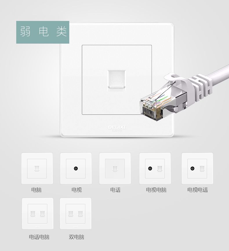 德力西經(jīng)典款白色開(kāi)關(guān)插座五孔10A三孔10A三孔16A一開(kāi)五孔一開(kāi)三孔電腦六類電視插座