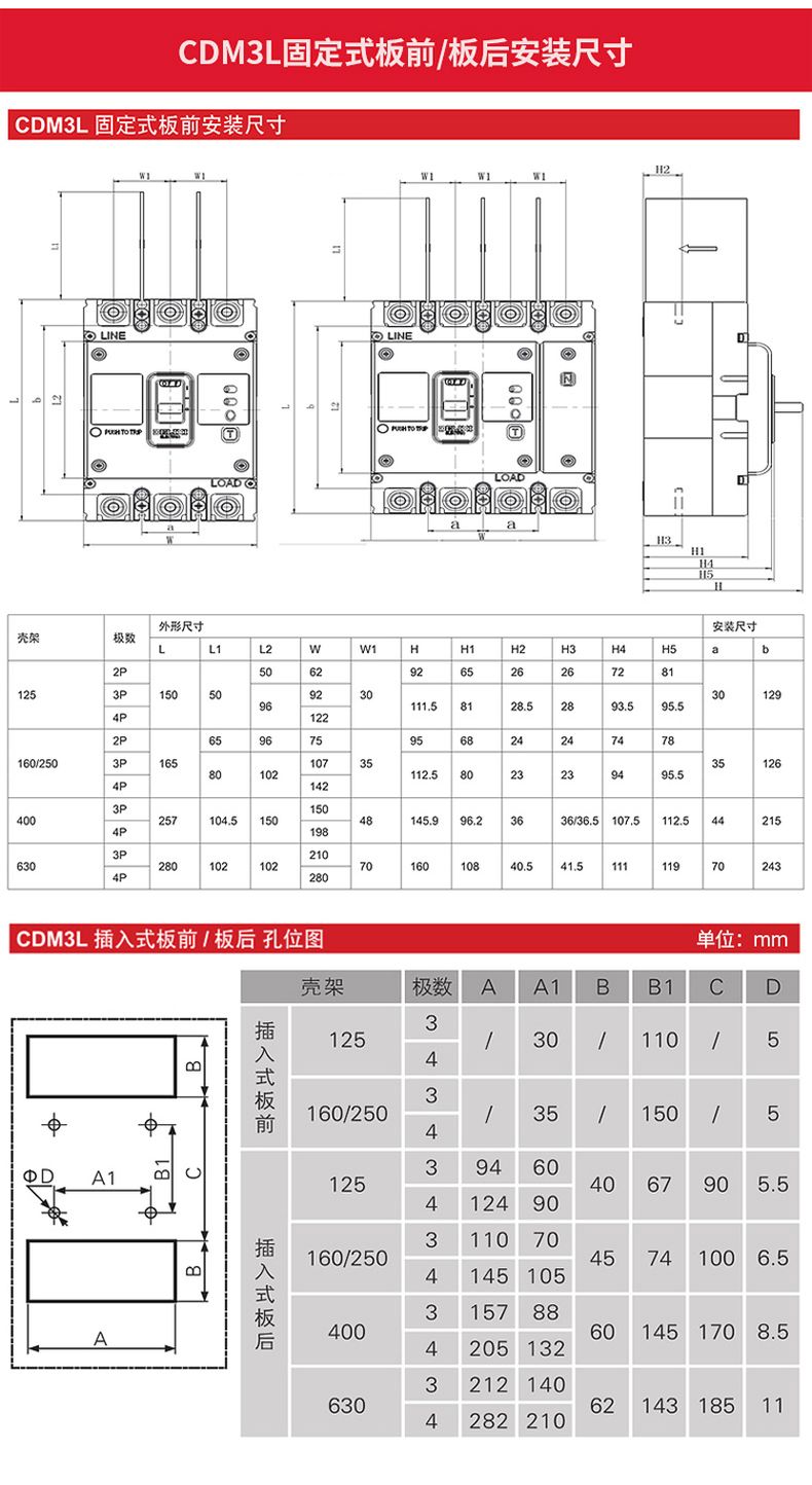 德力西CDM3LS塑殼漏電開關 漏電保護器3相4相 額定電流16A~800A 動作電流100/300/500mA可調 部分規(guī)格需要定貨